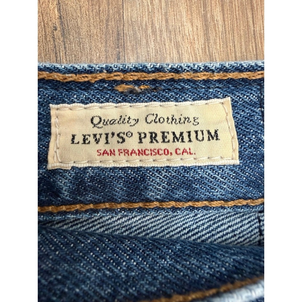 Levi's Ribcage Wide Leg Jeans 26 High Rise Straight Denim Blue Cotton - Picture 5 of 11